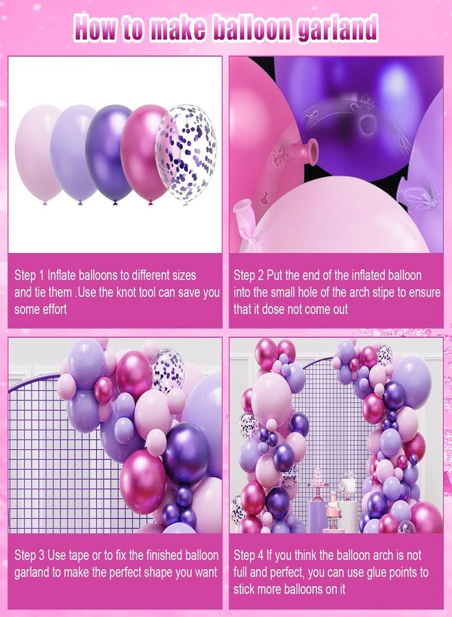 YMSZ Pink and Purple Balloons, 136pcs Pink and Purple Balloons Garland Arch Kit with Different Sizes for Girls Women Birthday Baby Shower Wedding Party Decorations - Image 3
